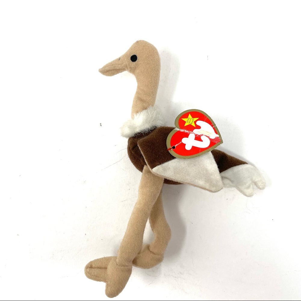 BEANIE BABY Teenie Original “Stretchy the Ostrich” NTW - Picture 1 of 9